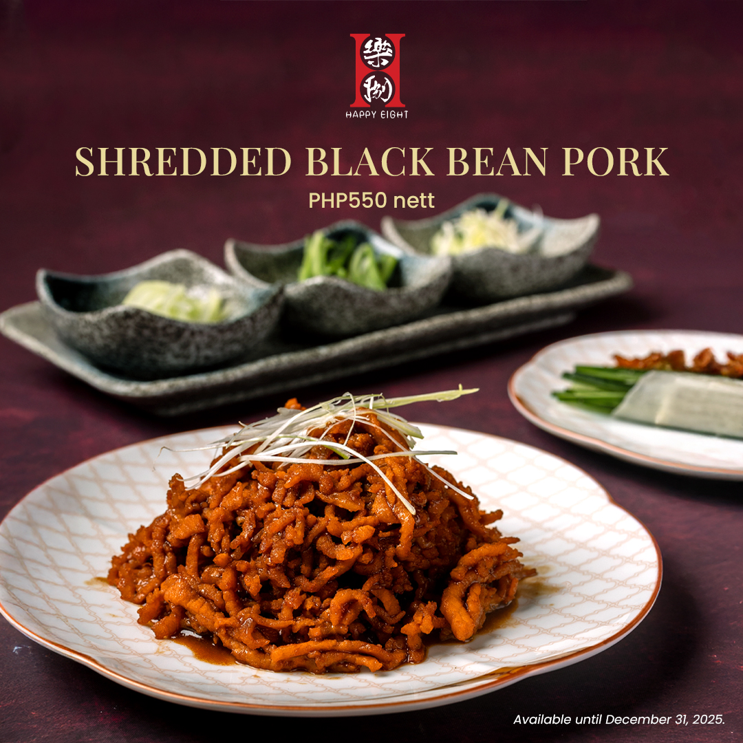 香ばしい豚肉の黒豆ソースに中華風クレープを添えて。